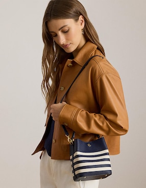 Bolsa bucket Lauren Ralph Lauren de piel para mujer