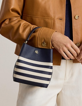 Bolsa bucket Lauren Ralph Lauren de piel para mujer