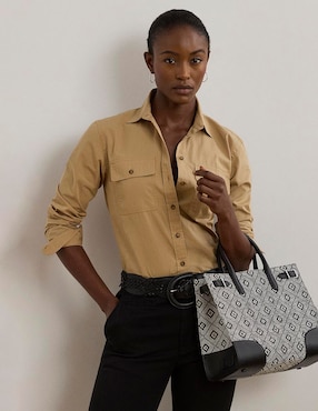 Bolsa tote Lauren Ralph Lauren Devyn de piel para mujer