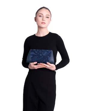 Bolsa clutch Pineda Covalin Vuelo Mariposa de piel para mujer