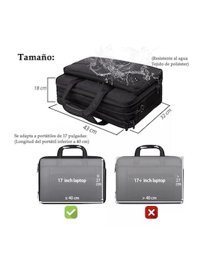 Maletín Lab.g con compartimiento para laptop 17 pulgadas y celular