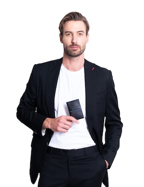 Tarjetero Pineda Covalin piel Colibrí Origami para hombre