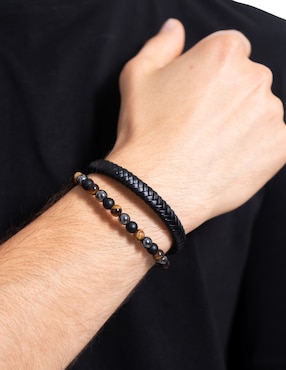 Pulsera Pineda Covalin de piel con acabado mate