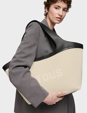 Bolsa shopper Tous Lirio Canvas para mujer