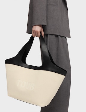 Bolsa shopper Tous Lirio Canvas para mujer