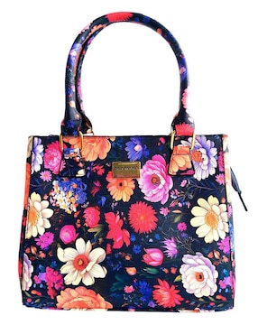 Bolsa satchel Ana Maria Mexico Flores de piel vegana para mujer