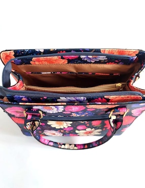 Bolsa satchel Ana Maria Mexico Flores de piel vegana para mujer