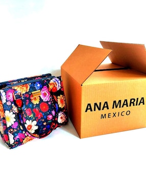 Bolsa satchel Ana Maria Mexico Flores de piel vegana para mujer