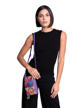 Bolsa crossbody Pineda Covalin Caritas Sonrientes De Veracruz de piel para mujer