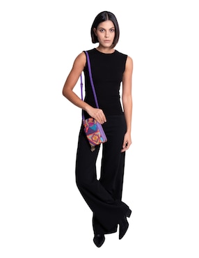 Bolsa crossbody Pineda Covalin Caritas Sonrientes De Veracruz de piel para mujer