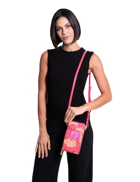 Bolsa crossbody Pineda Covalin Cempasúchil de piel para mujer