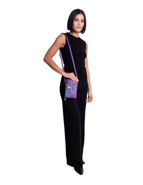 Bolsa crossbody Pineda Covalin Guacamaya de piel para mujer
