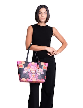 Bolsa tote Pineda Covalin Día Muertos Catrina para mujer
