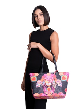 Bolsa tote Pineda Covalin Día Muertos Catrina para mujer