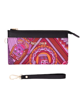 Bolsa wristlet Pineda Covalin Caritas Sonrientes de Veracruz para mujer