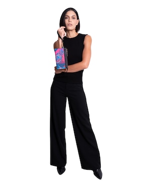 Bolsa wristlet Pineda Covalin Caritas Sonrientes de Veracruz para mujer