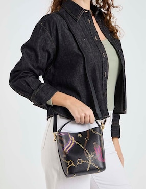 Bolsa bucket Lauren Ralph Lauren de piel para mujer