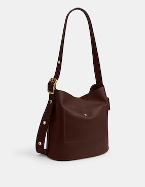 Bolsa shoulder Coach Natural Grain Leather de piel para mujer