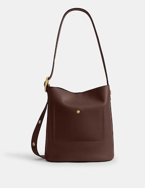 Bolsa shoulder Coach Natural Grain Leather de piel para mujer