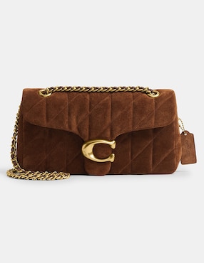 Bolsa shoulder Coach Quilted Suede de piel para mujer