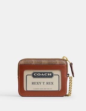 Tarjetero Coach Coated Canvas Signature para mujer