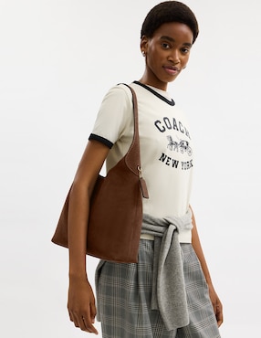 Bolsa Shoulder Coach Suede de piel para mujer