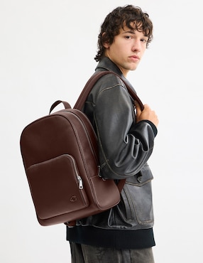 Mochila casual Coach Crossgrain Texture Leather para hombre