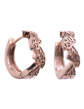 Aretes circular Pineda Covalin con acabado baño de oro rosa