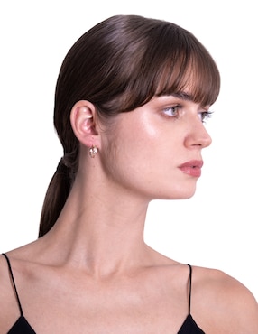 Aretes circular Pineda Covalin con acabado baño de oro rosa
