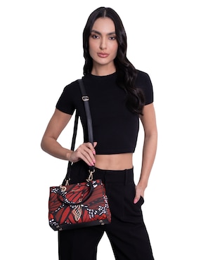 Bolsa satchel Pineda Covalin Mariposa Macro para mujer