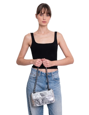 Bolsa crossbody Pineda Covalin Grabado Mariposa de piel para mujer