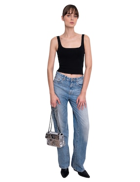Bolsa crossbody Pineda Covalin Grabado Mariposa de piel para mujer
