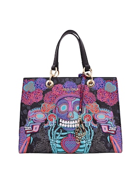 Bolsa satchel Pineda Covalin Día De Muertos Catrina para mujer