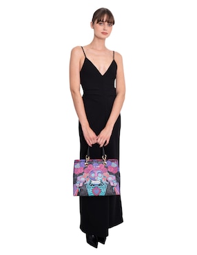 Bolsa satchel Pineda Covalin Día De Muertos Catrina para mujer