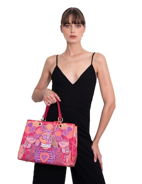 Bolsa satchel Pineda Covalin Día de Muertos Catrina para mujer