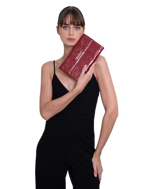 Bolsa clutch Pineda Covalin Grabado Mariposa de piel para mujer