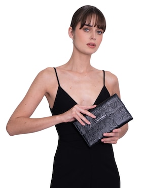 Bolsa clutch Pineda Covalin Grabado Mariposa de piel para mujer