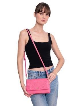 Bolsa crossbody pineda covalin grabado mariposa de piel para mujer