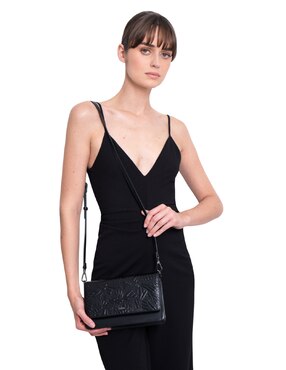 Bolsa crossbody pineda covalin grabado mariposa de piel para mujer