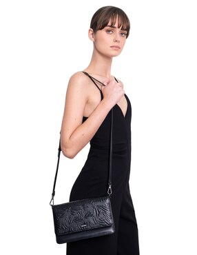 Bolsa crossbody pineda covalin grabado mariposa de piel para mujer