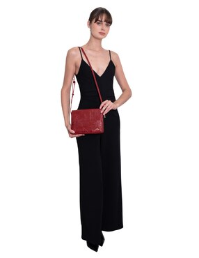 Bolsa crossbody pineda covalin grabado mariposa de piel para mujer
