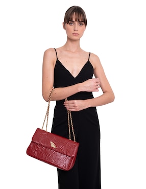 Bolsa crossbody pineda covalin grabado mariposa de piel para mujer
