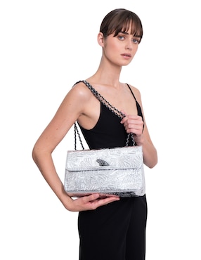 Bolsa crossbody pineda covalin grabado mariposa de piel para mujer