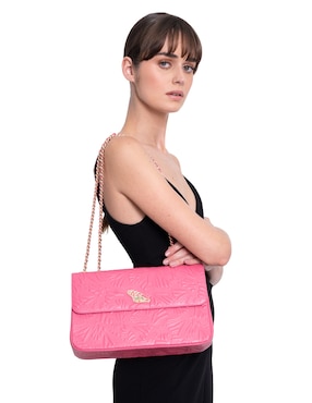 Bolsa crossbody pineda covalin grabado mariposa de piel para mujer