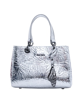 Bolsa satchel Pineda Covalin Grabado Mariposa de piel para mujer