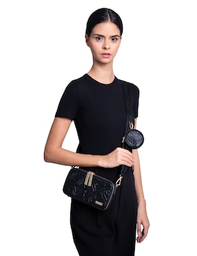 Bolsa crossbody Pineda Covalin Grabado Mariposa de piel para mujer