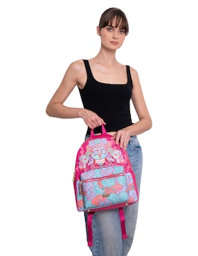 Mochila casual Pineda Covalin Día de Muertos Catrina para mujer