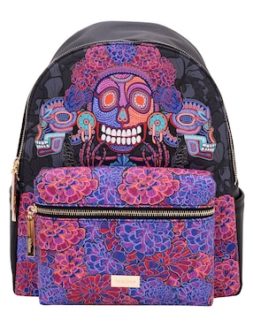 Mochila casual Pineda Covalin Día de Muertos Catrina para mujer