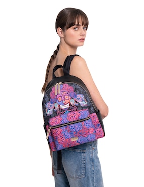 Mochila casual Pineda Covalin Día de Muertos Catrina para mujer
