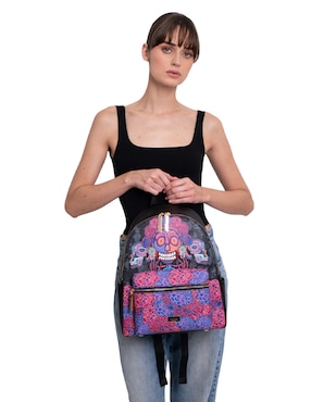 Mochila casual Pineda Covalin Día de Muertos Catrina para mujer
